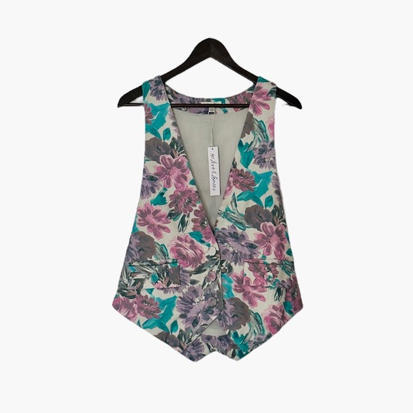 For Love and Lemons Tamara Vest Floral Denim NEW NWT - Picture 4 of 5